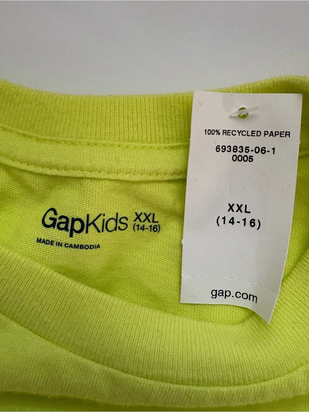 NWT GAP Bright Yellow Soccer Graphic Long Sleeve T-Shirt Boy’s XXL